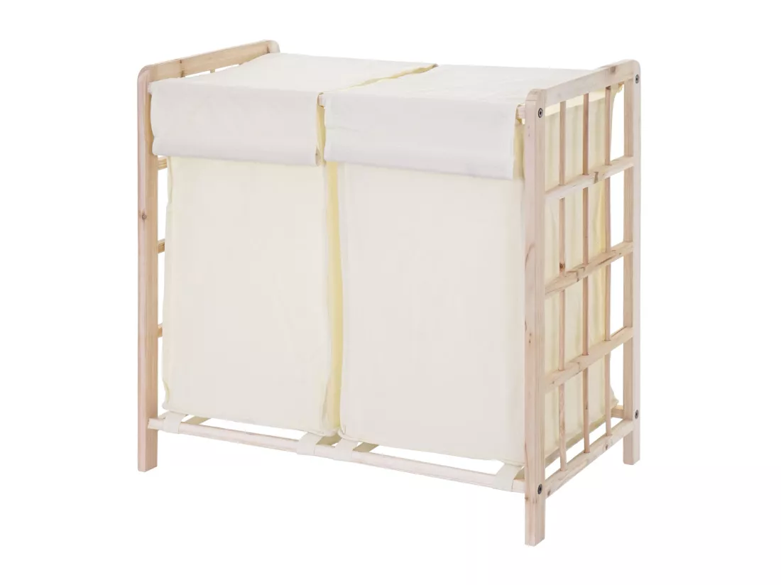 Collecteur de linge MCW-B60, brun clair, couvercle crème
