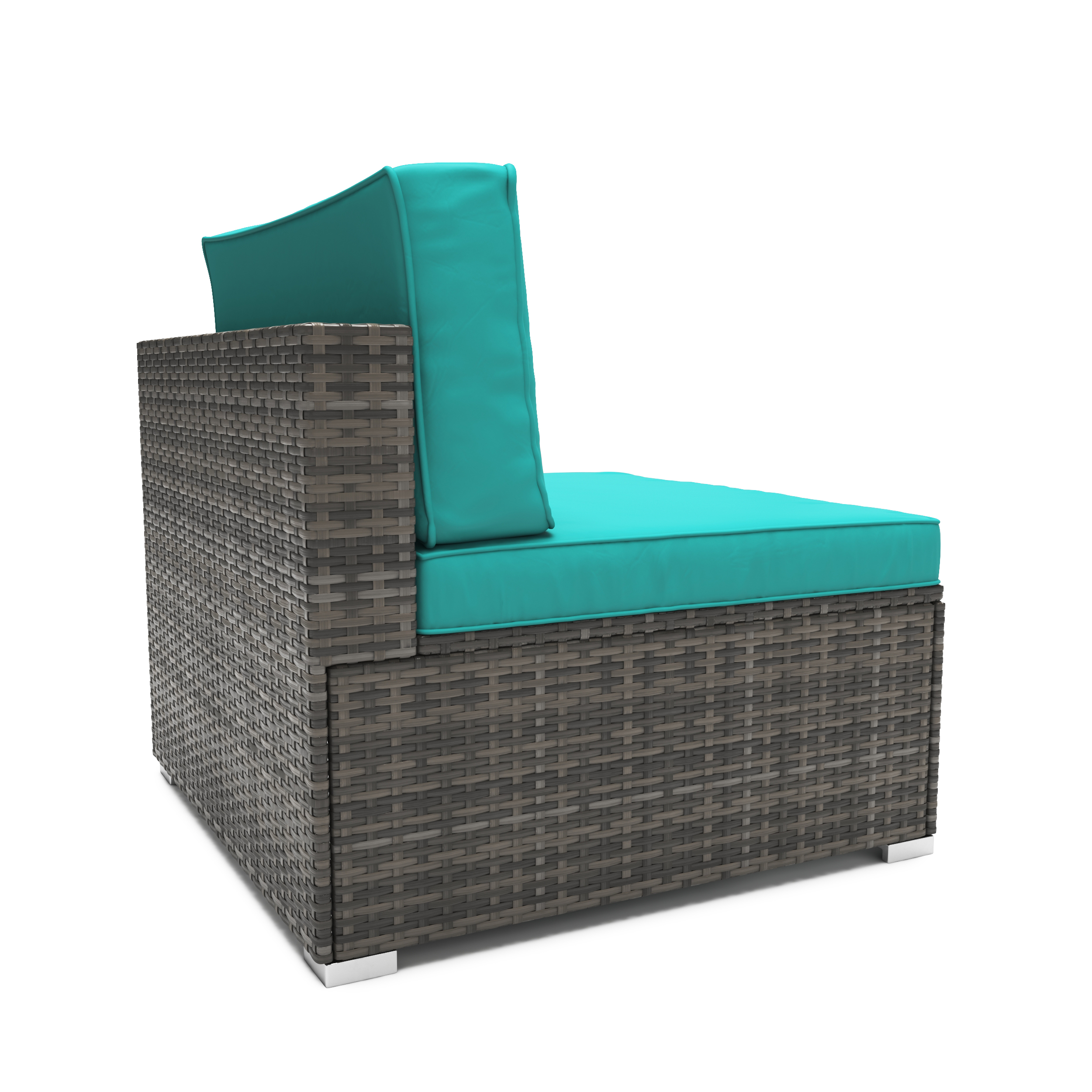 Mittelteil Rattanlounge LINDOS grau/türkis