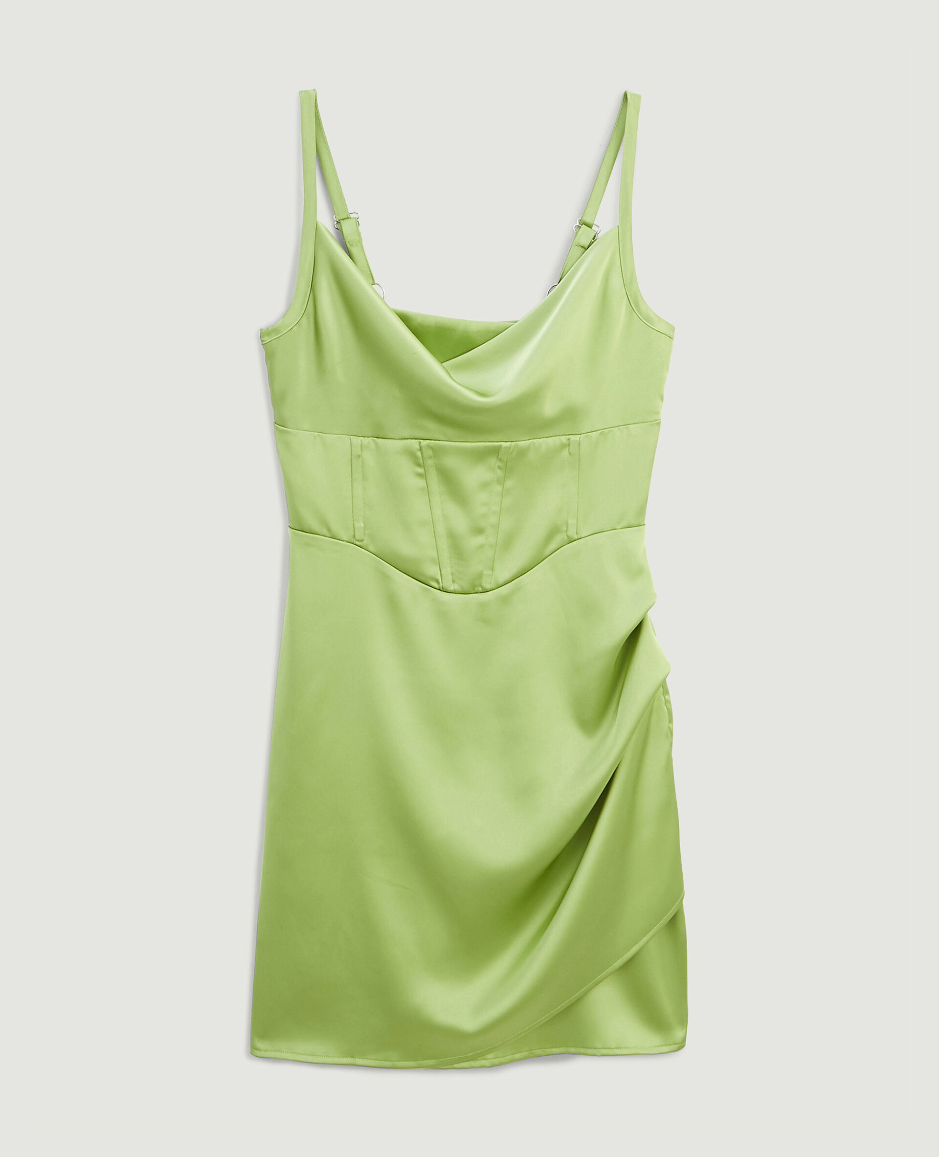Robe corset en satin - Vert olive