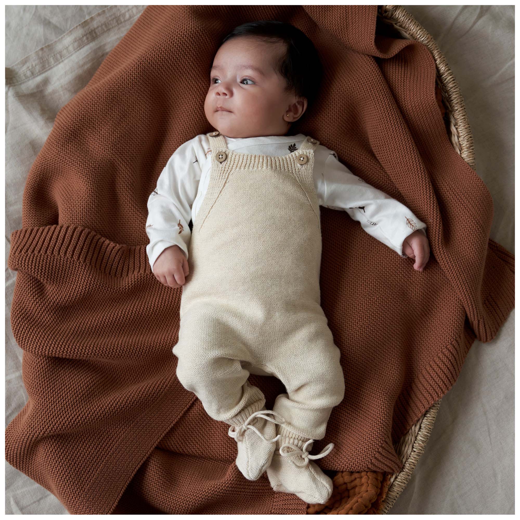Prénatal newborn unisex tuinbroek Pure mouwloos effen beige