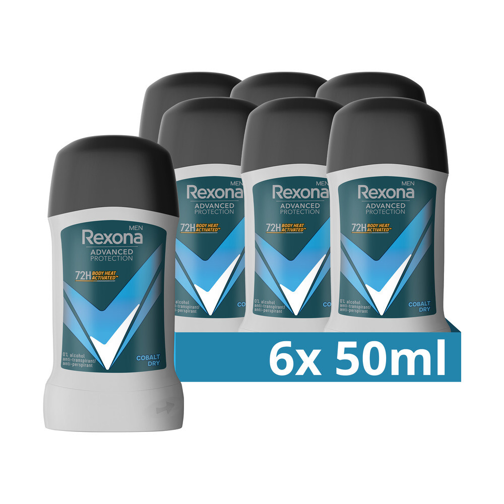 6x Rexona Men Deodorant Stick Advanced Protection Cobalt Dry50 ml