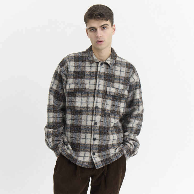 By Garment Makers Lennox Wool Overshirt Timber - Recycled Sand