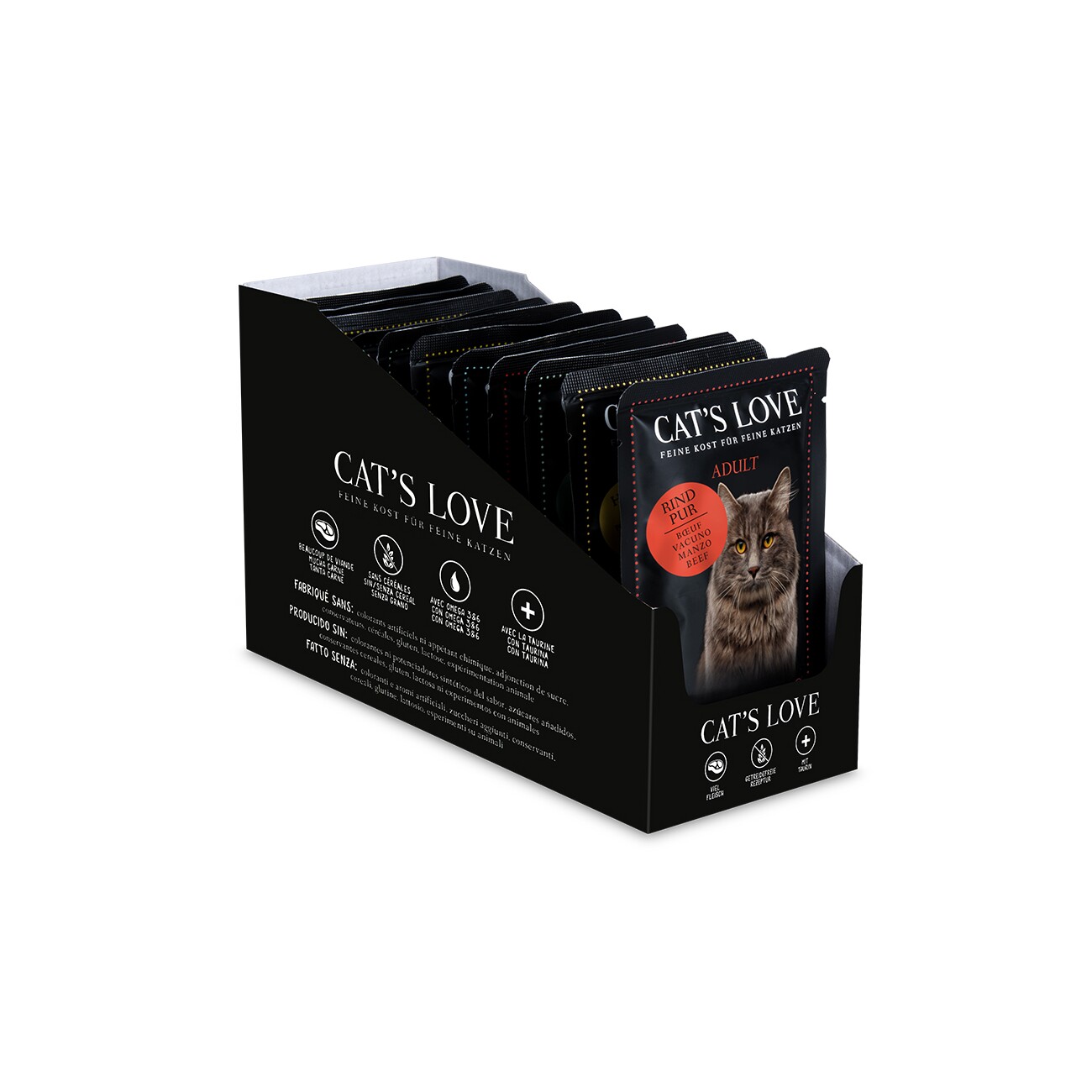 CAT'S LOVE Nassfutter Katze, Adult, Multipack 12x85 g