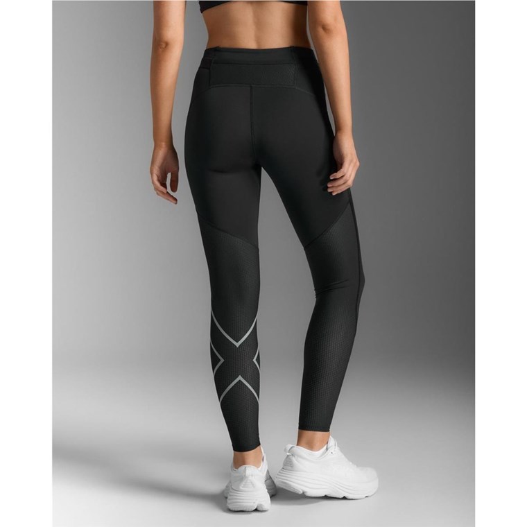 2XU Aero Mesh Hi-Rise Compression Tights Black/Silver Reflective