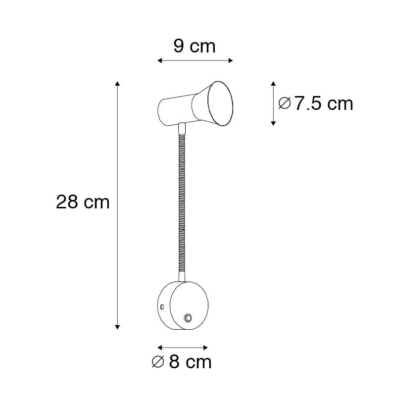 Bronzen wandlamp met flexibele arm - Karin flex