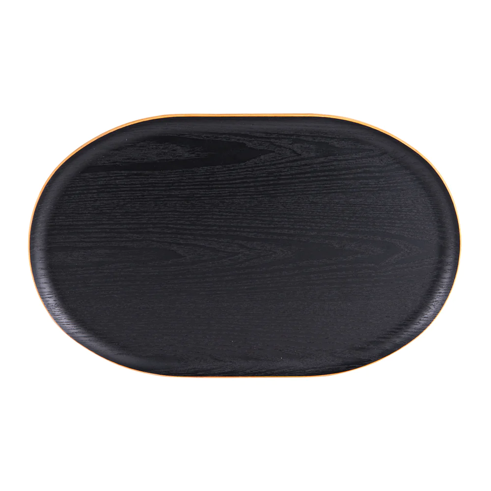 Plateau ovale noir 40x25 cm Table passion