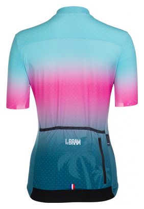 Maillot Manches Courtes Femme LeBram Vence Rose Ciel Coupe Ajustée