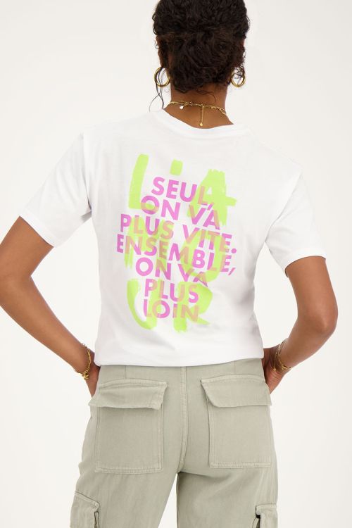 Wit T-shirt met groene 