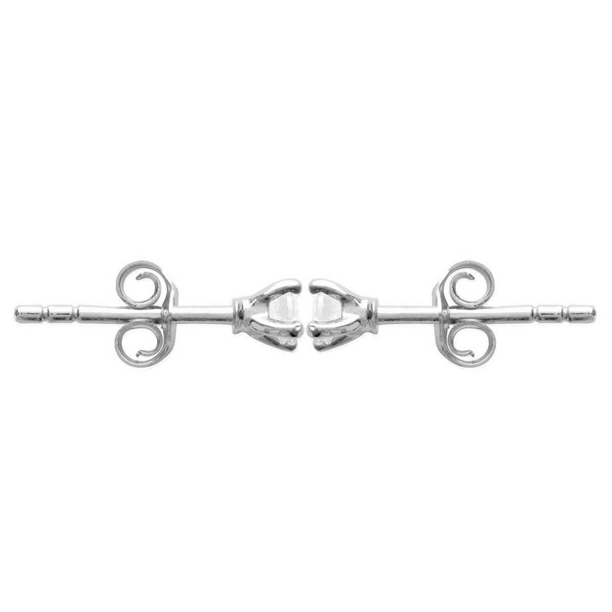 Boucles d'oreilles clous puces oxyde de zirconium Argent 925 Rhodié