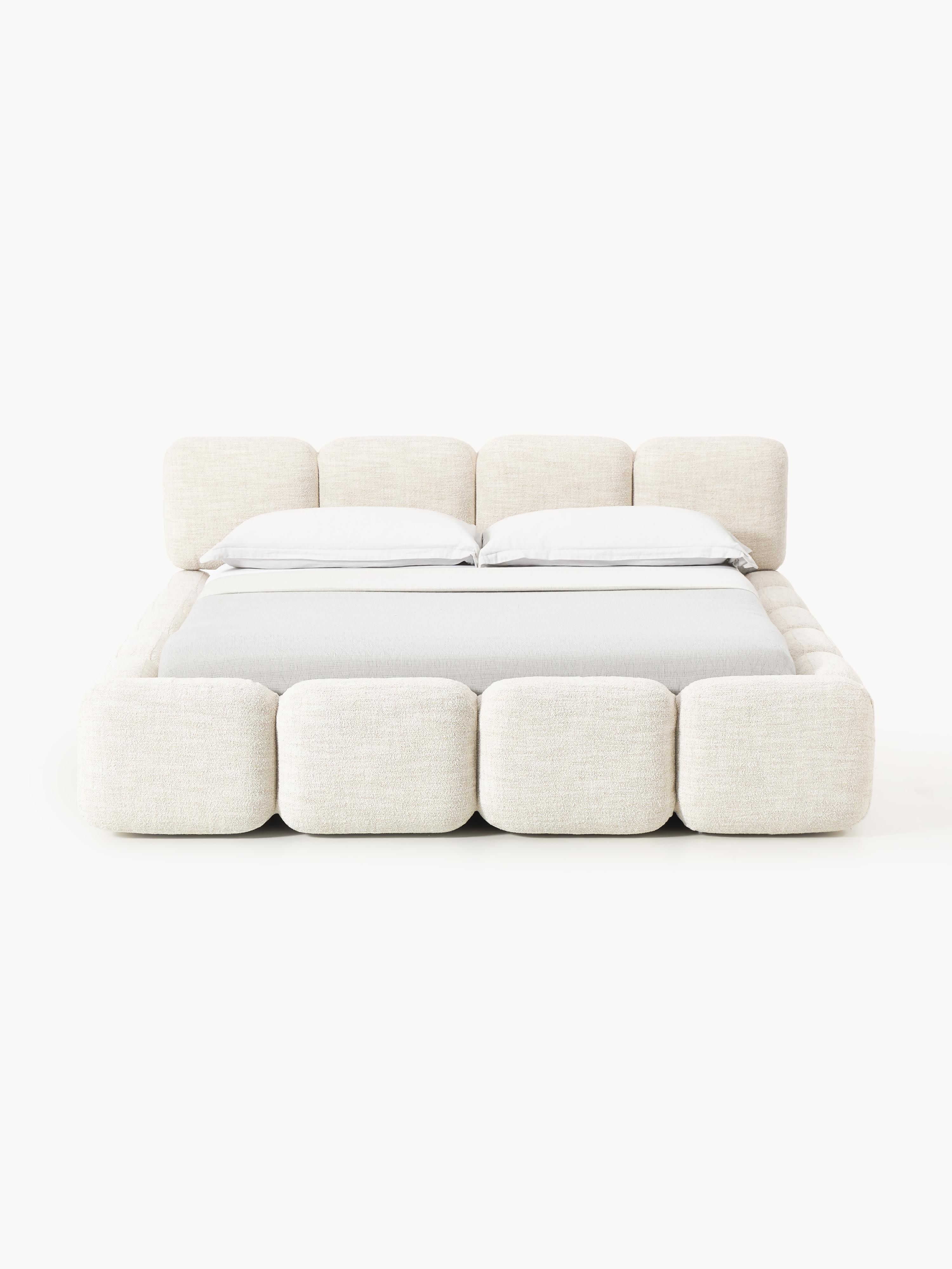 Gestoffeerd bed Tayla van bouclé