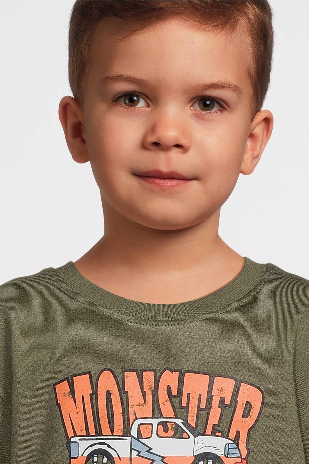 NAME IT sweater NMMVUGO met printopdruk olijfgroen
