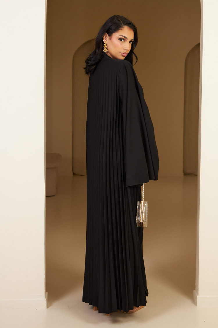 Abaya noire plissée