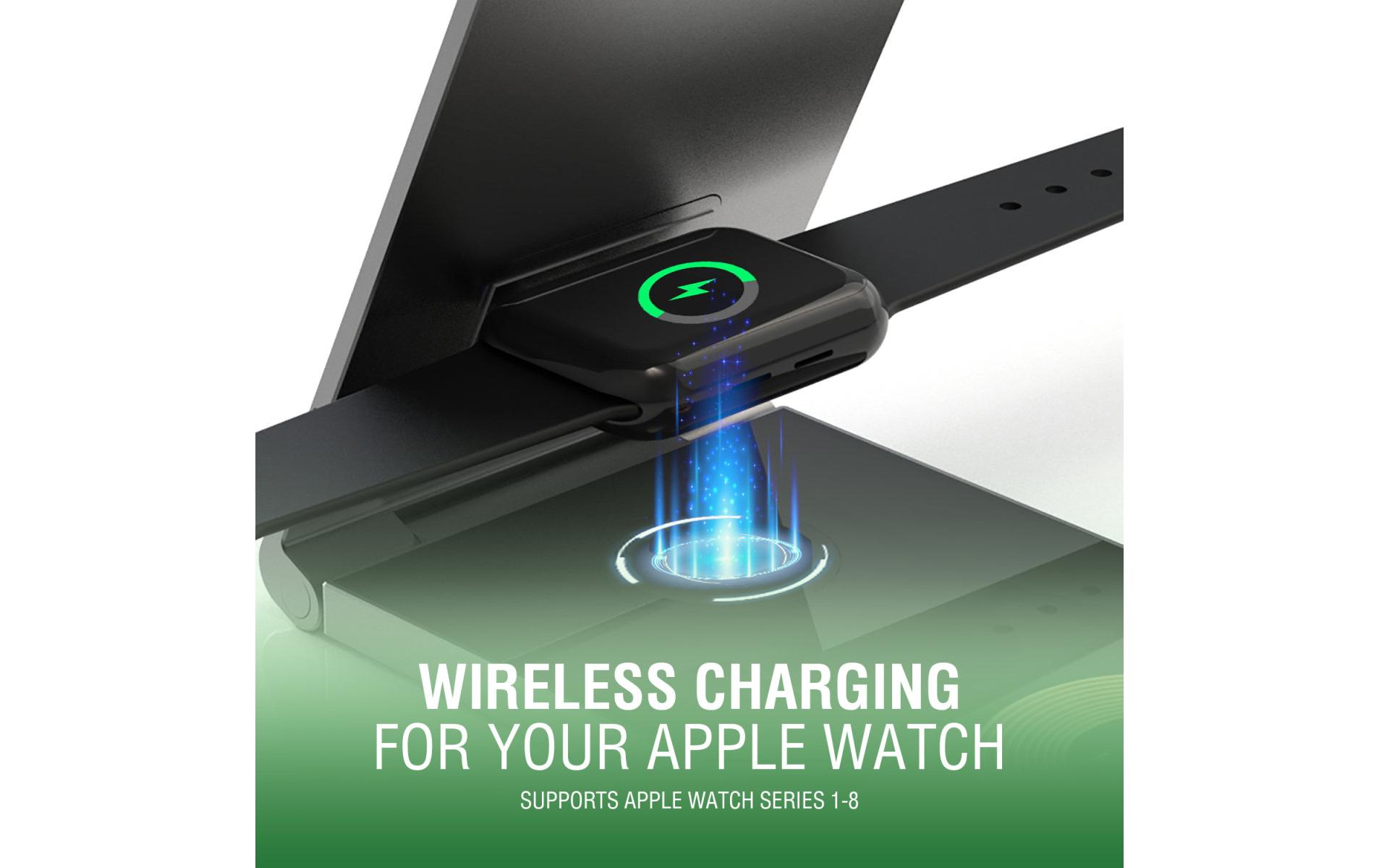 Wireless Charger UltiMag TrioFold 15W3-in-1 Ladestation mit kabelloser Lademöglichkeit von Qi-kompatiblen Geräten
