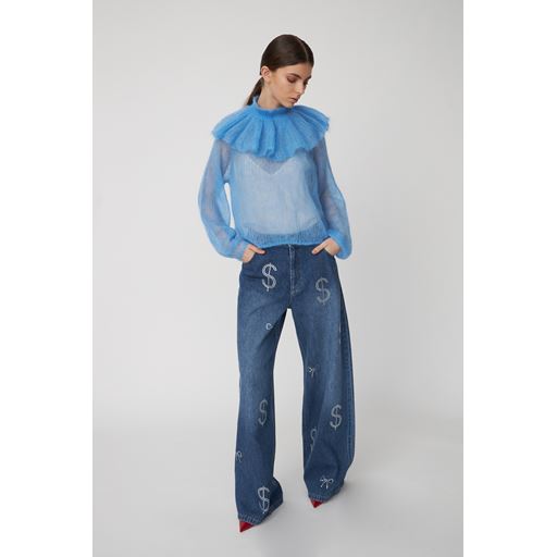 Stella Nova Delicate Knitted Sweater, Clear Blue, M