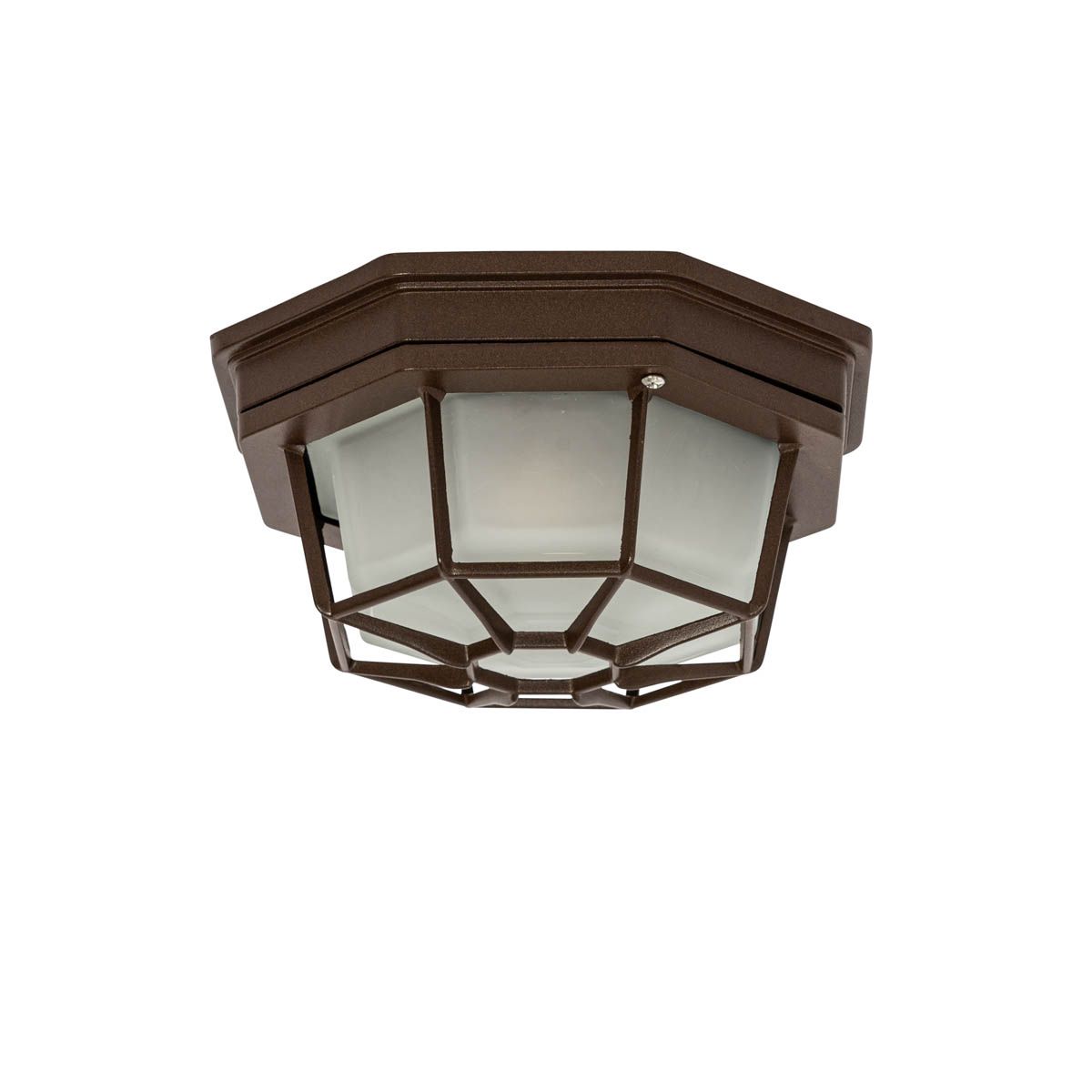Landelijke plafondlamp roestbruin 21,3 cm IP44 - Bri