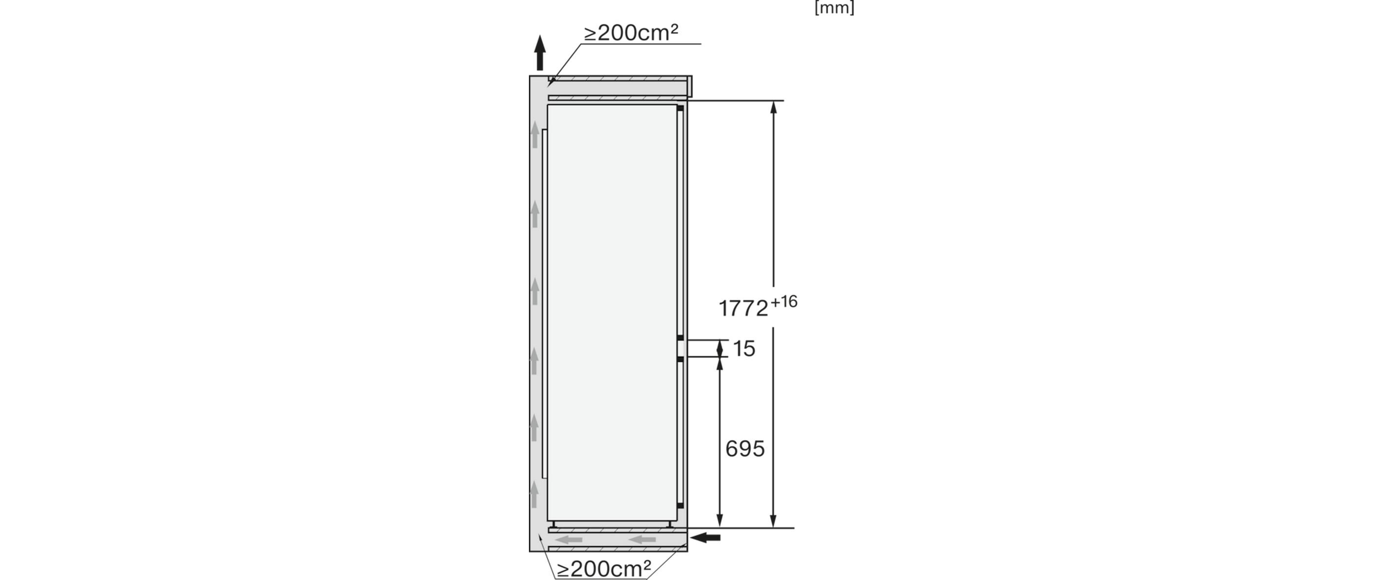 Einbau-Kühl-Gefrierkombination KFN 7774 C Rechts/Wechselbar<br>Kombigerät mit Kühlschrank und Gefrierschrank