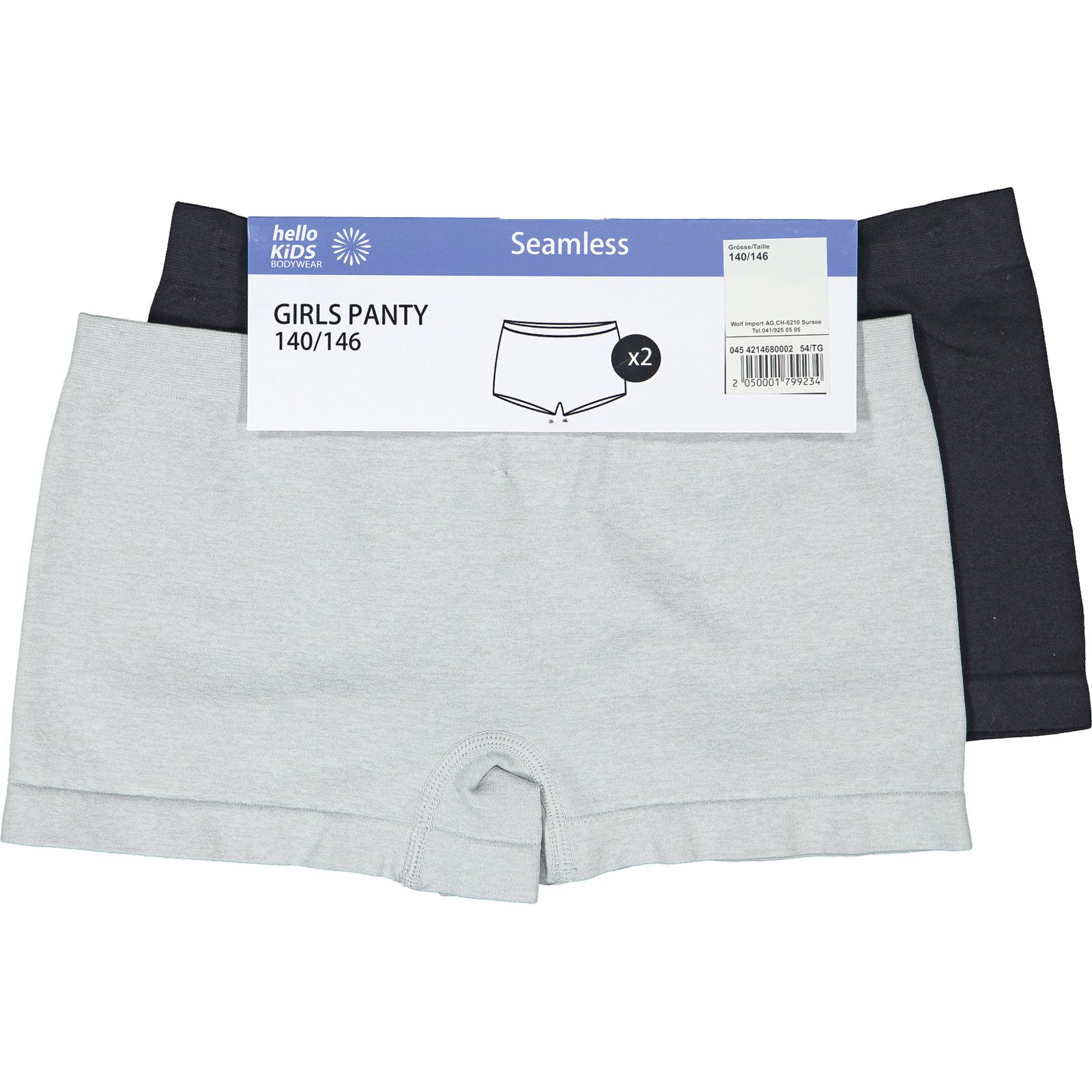 Mädchen-Panty seamless, 2 Stück grau