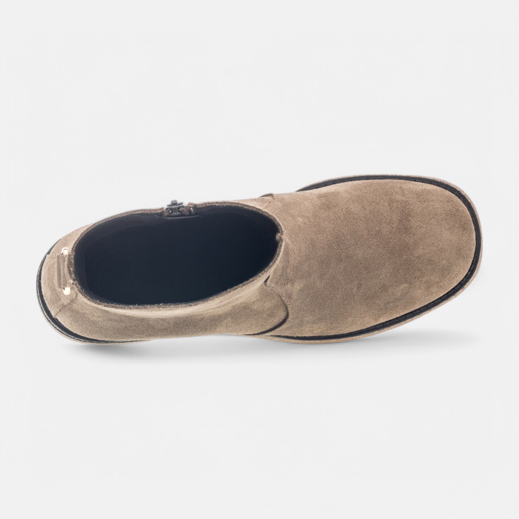 Boots à talon Femme en cuir taupe