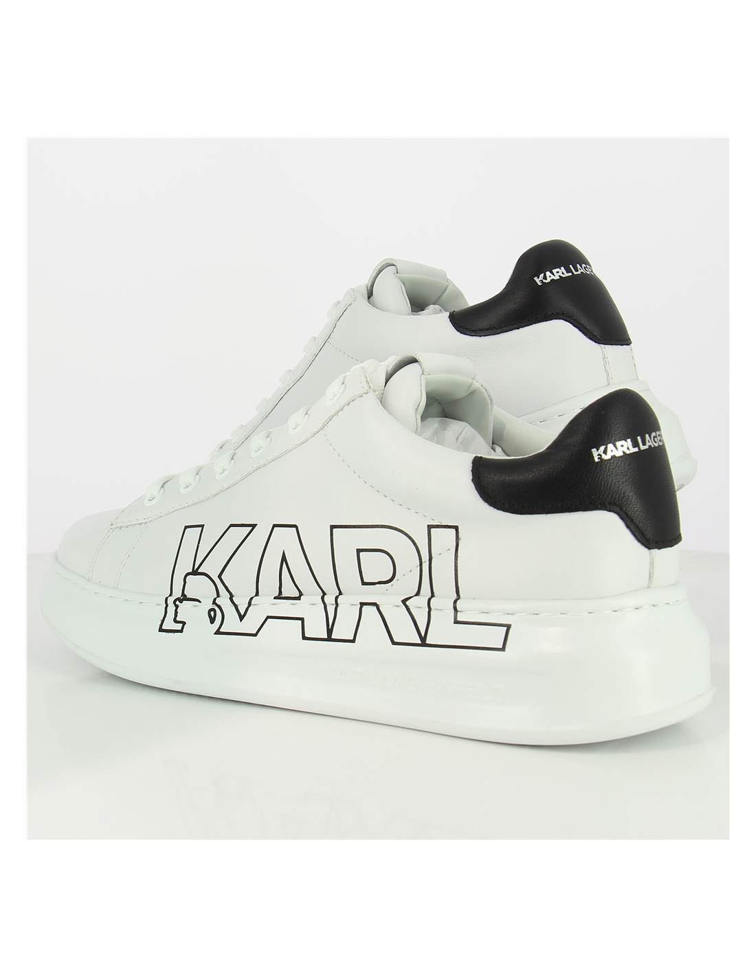 karl lagerfeld baskets de ville homme kapri mens karl logo lace cuir blanc