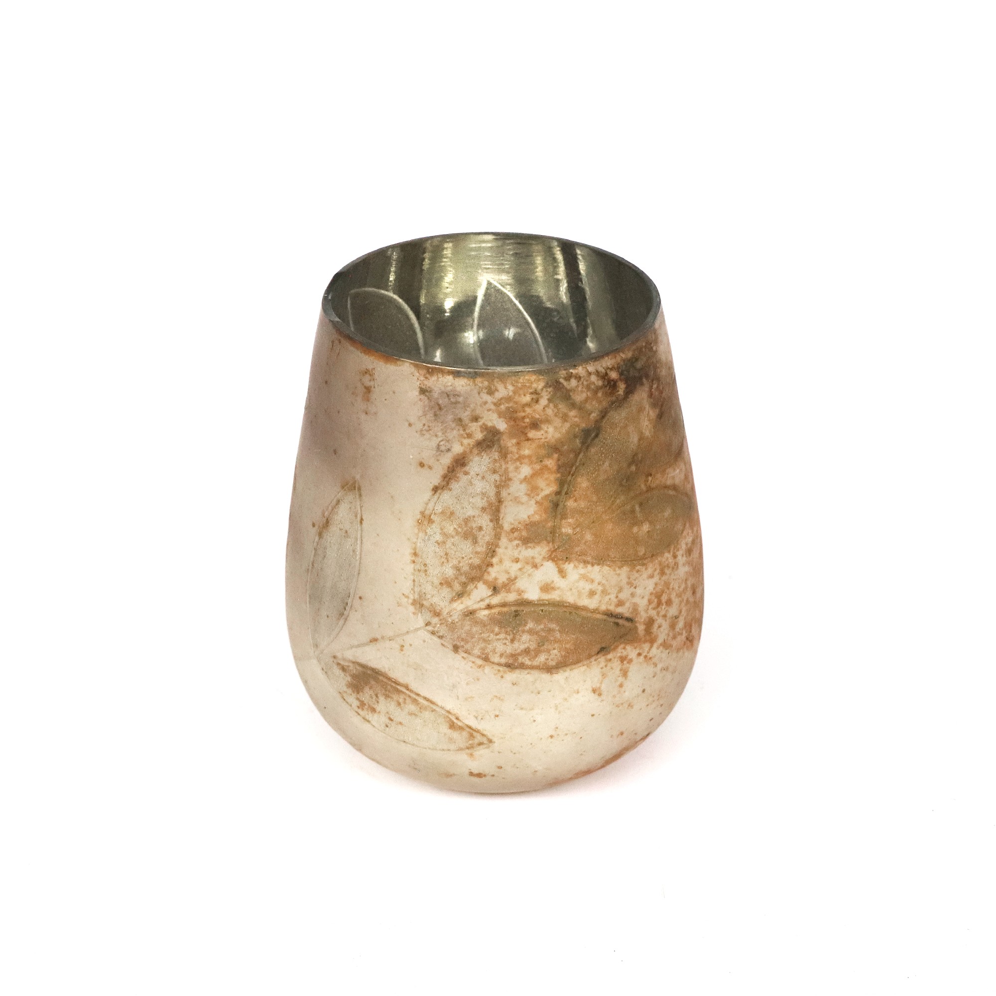 Windlicht 'Abet', antik-silber, Ø 14 cm, H 15,5 cm von fischer's lagerhaus