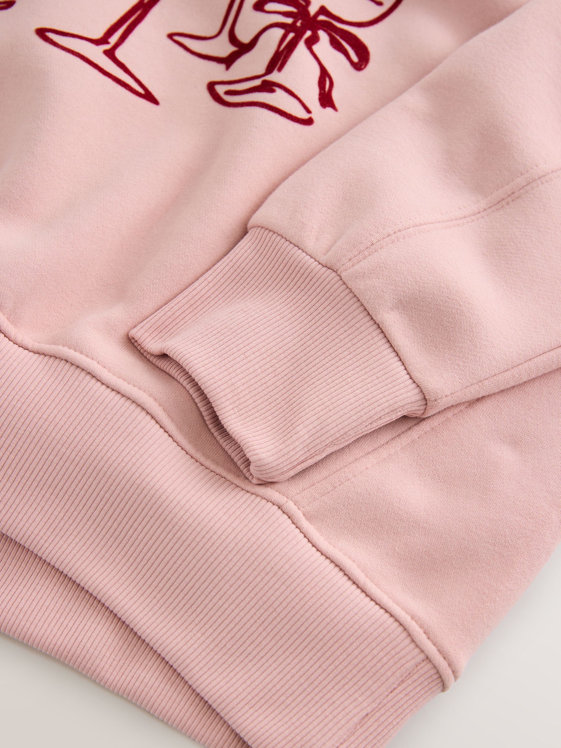 Roze - Seizoensgebonden Kerstmis Grafisch Champagneboom Longsleevee Crewneck Sweatshirt