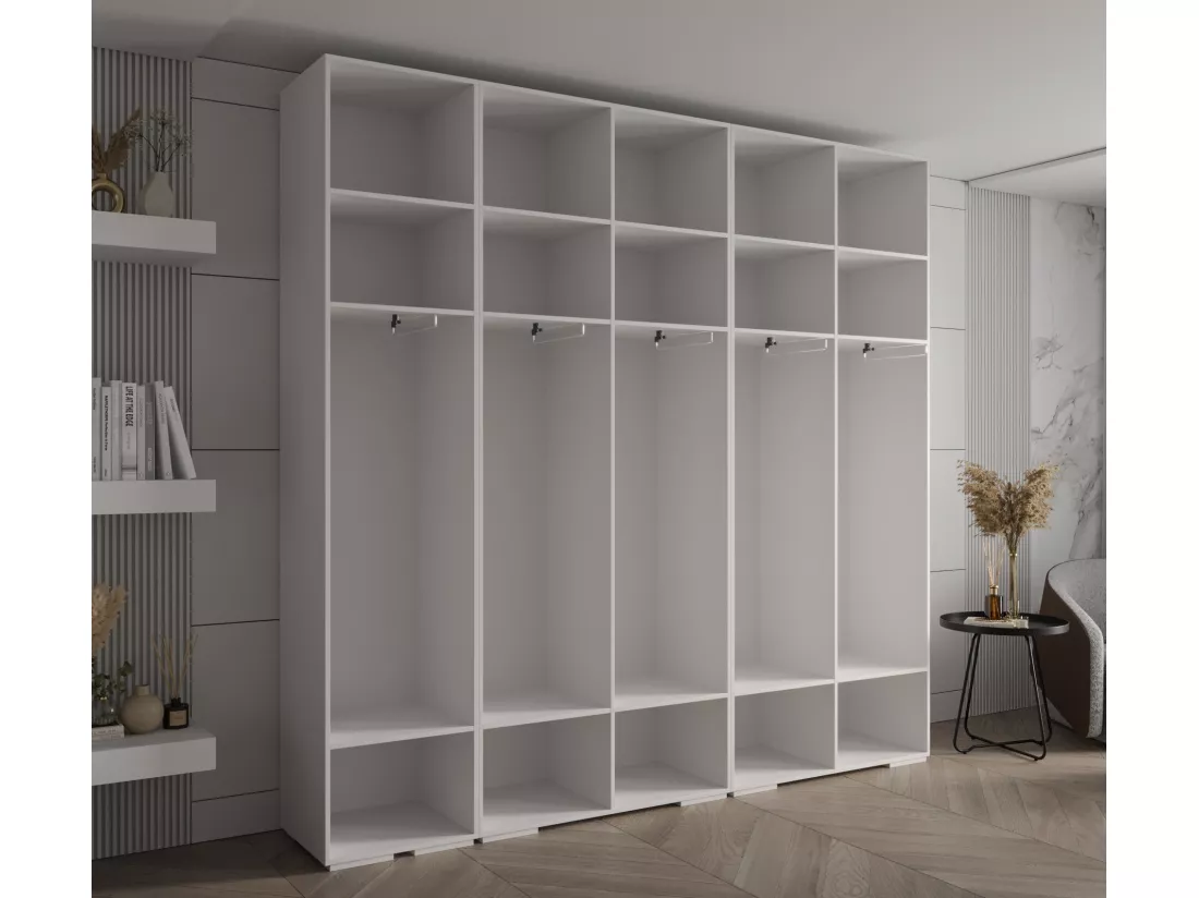 Inova 1 armoire à portes battantes 236,7/250/47 5 porte (blanc/Nero)
