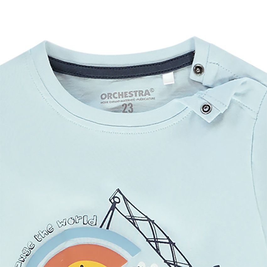 T-shirt manches longues en jersey print fantaisie - Bleu