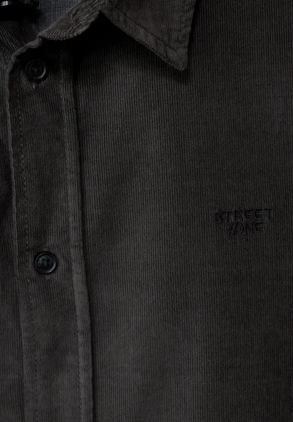 Lässiges Cordhemd - graphite grey
