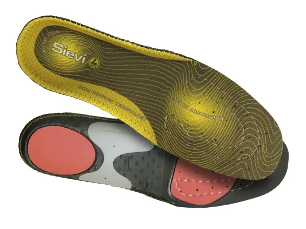 Sievi Dual Comfort Plus: High Arch, Unisex, Voksen, Komfort indersål, Sort, Grå, Rød, Gul, EUE, 1 stk