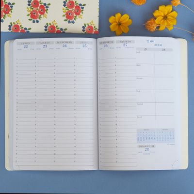 Agenda de bureau 16 mois Julie Adore - 1 semaine sur 2 pages - 15 x 21 cm - aimes - Exacompta