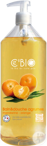 Cebio Bain&Douche Agrumes Mandarine Orange Bio Flacon-Pompe 1l