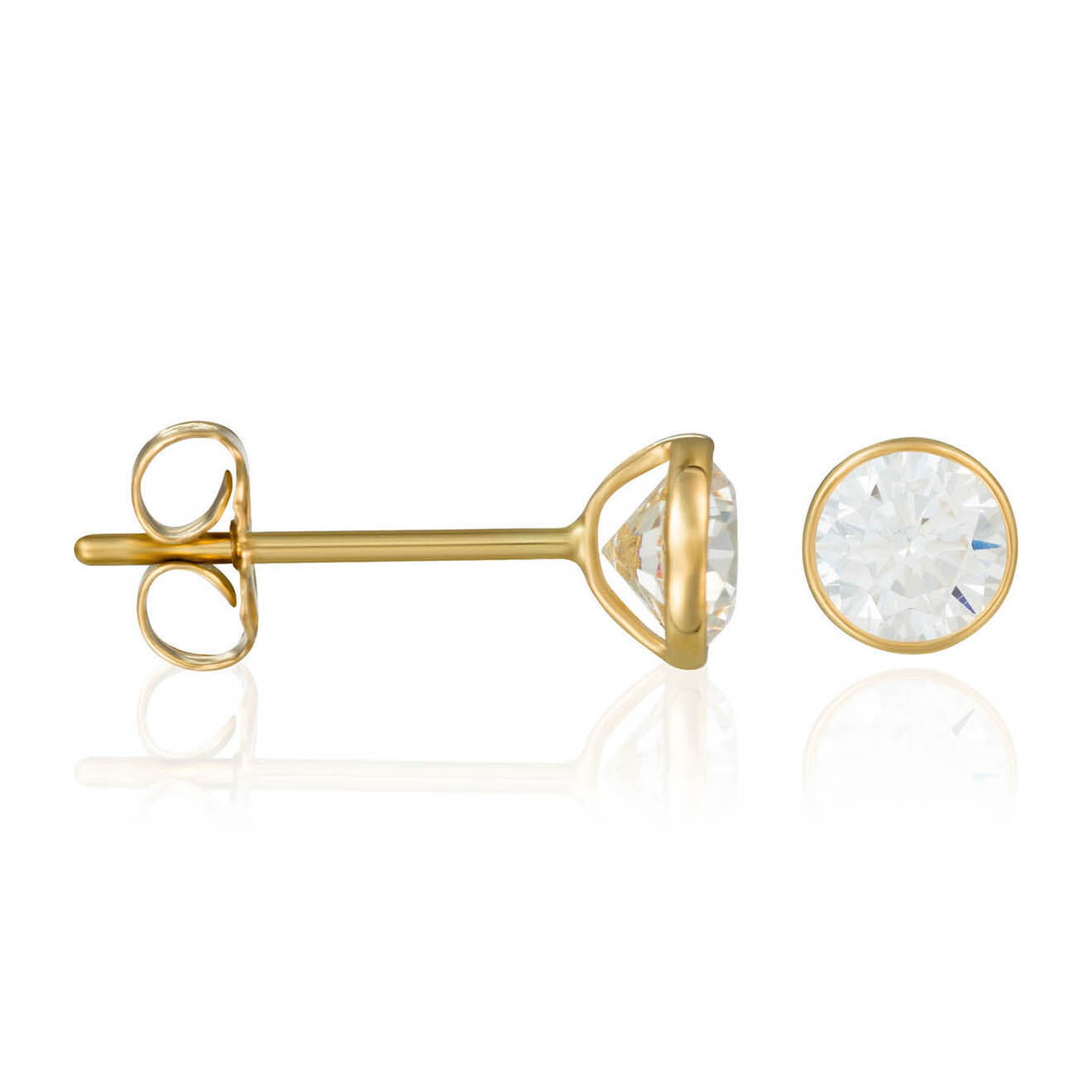 By Colette Boucles d'oreilles Puce Ferveur Zirconium or jaune