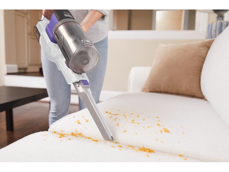 BLACK DECKER Akku-Hand- und Stielsauger Pet 4 in 1 Lila/Wei Akku-Stielsauger mit LED-Arbeitslich