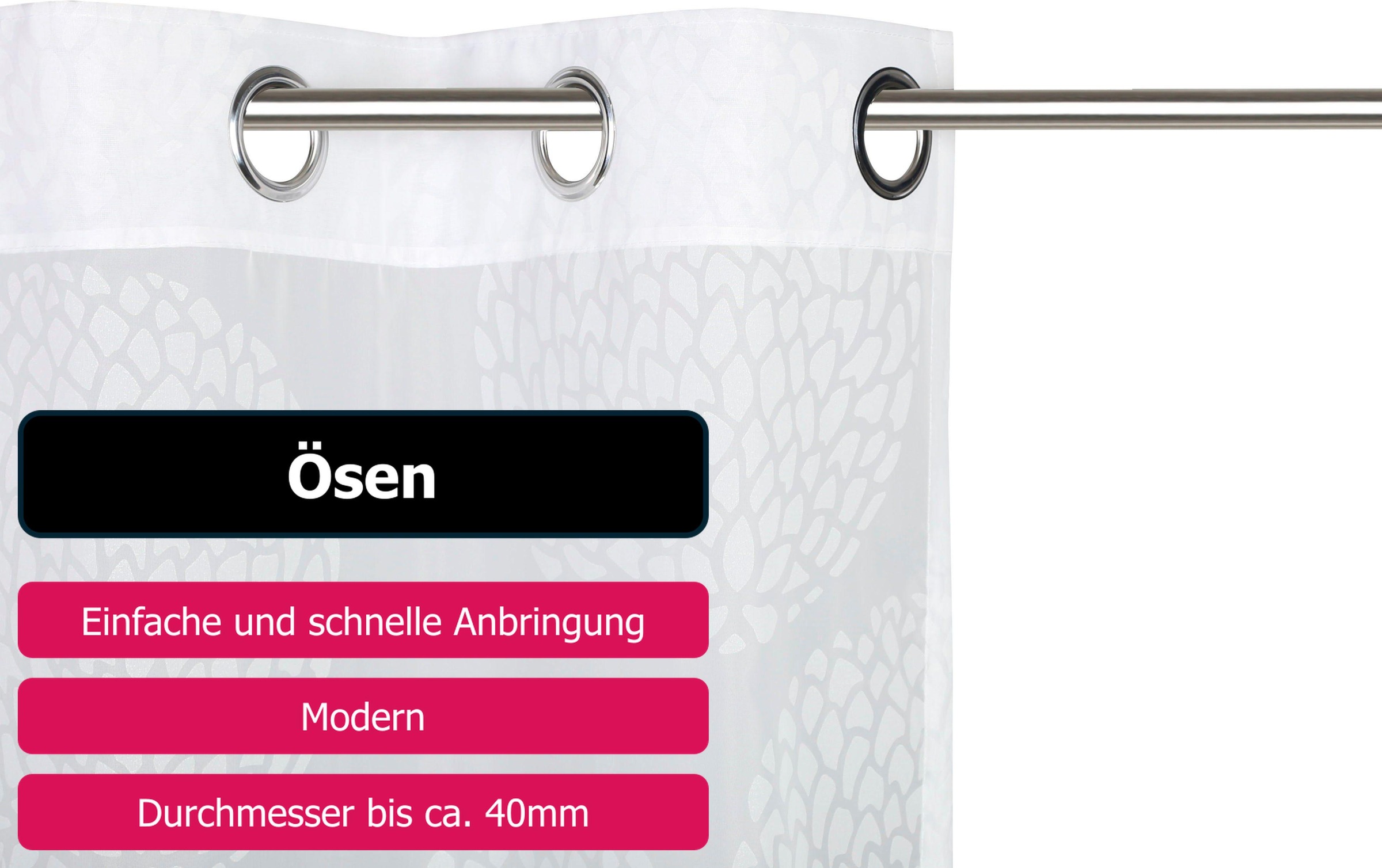 my home Gardine »BELEM« Ösen 1 Stk. tlg. 1 Schal, Polyester, Kreise