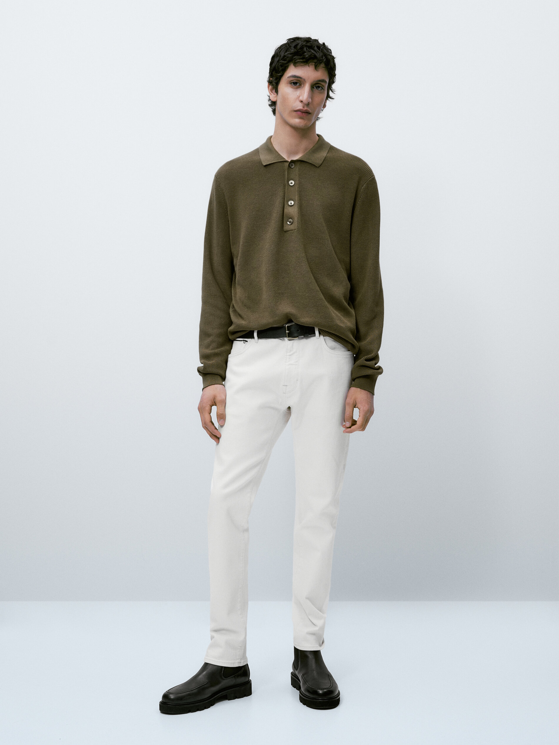 Camisa polo estrutura Algodón - CLEAR KHAKI