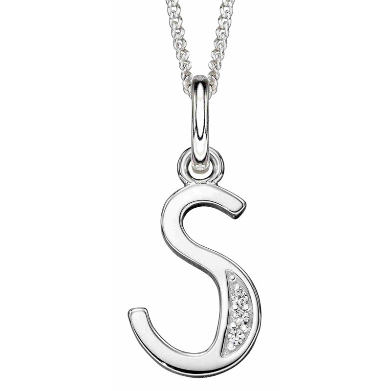 Collier lettre S en argent 925