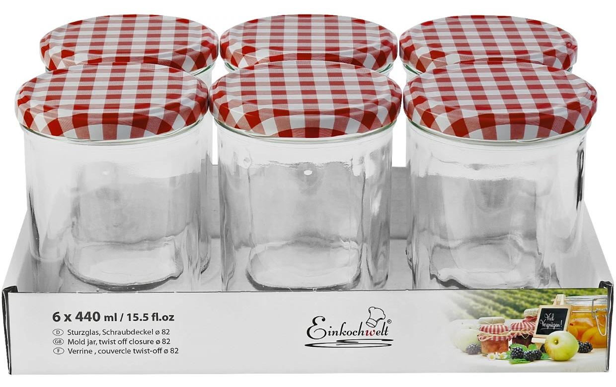 Einmachglas 6 Stück, 440 ml, Ø 82 mmRundglas