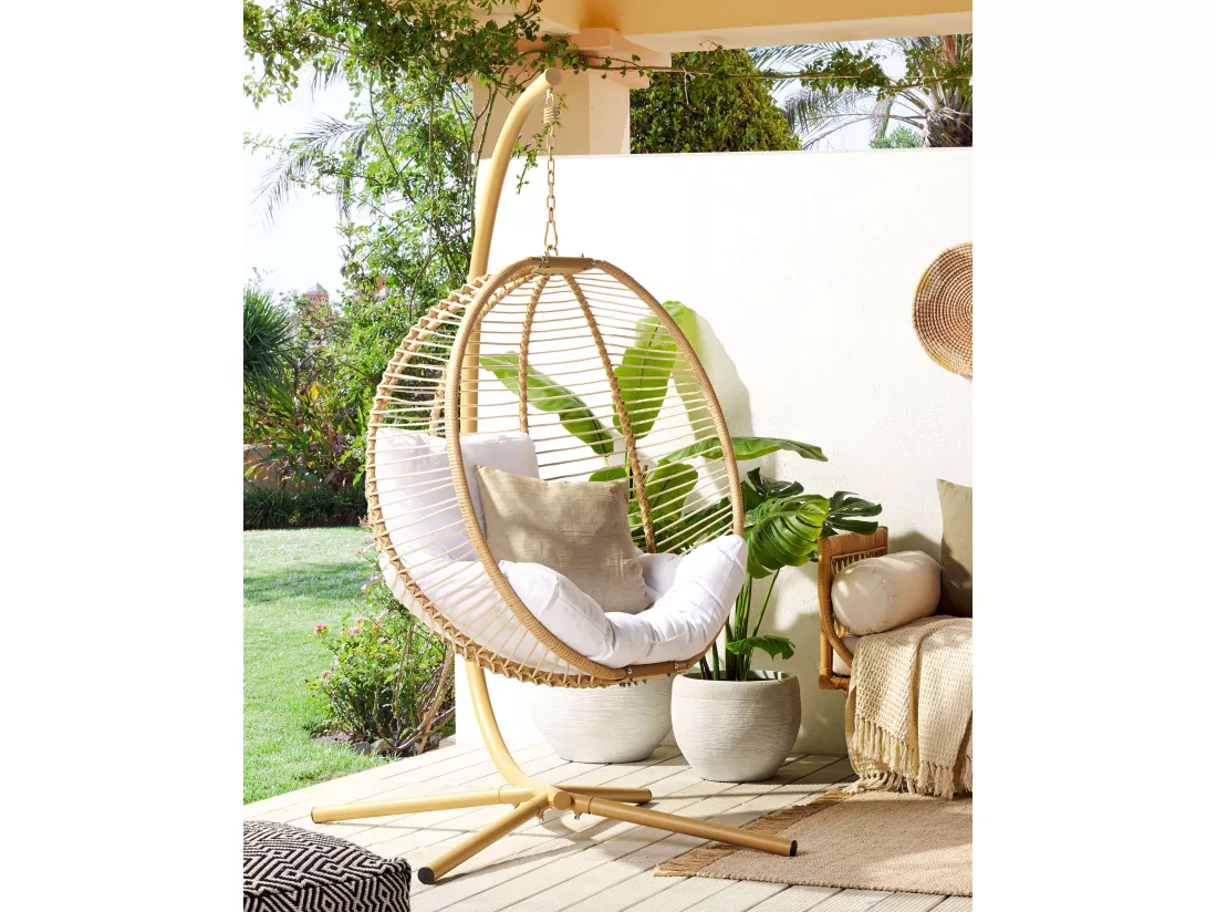 Fauteuil suspendu avec support ARCO Métal Beige