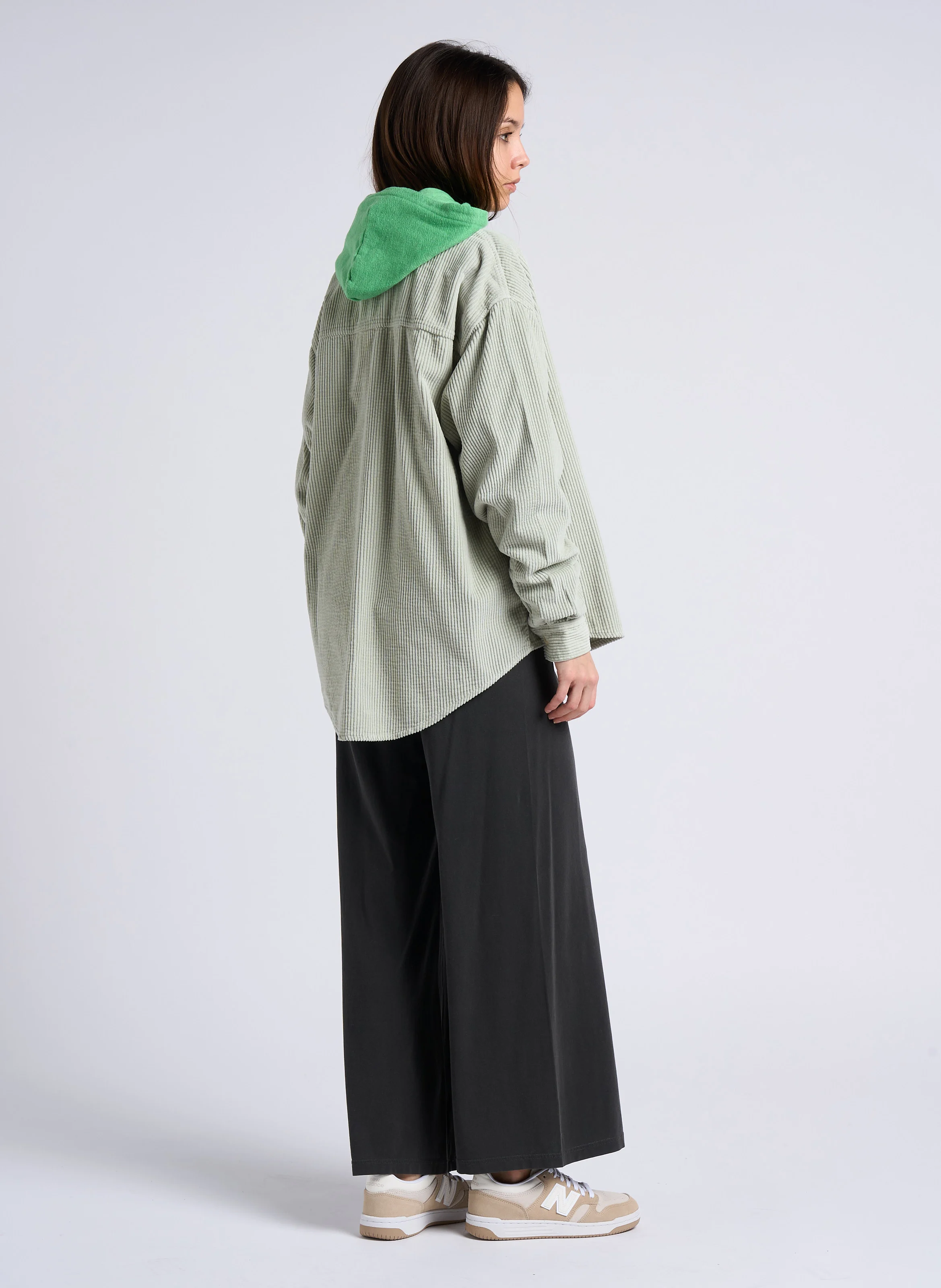 PYMAZ - Jogging large taille haute en coton mélangé | Gris