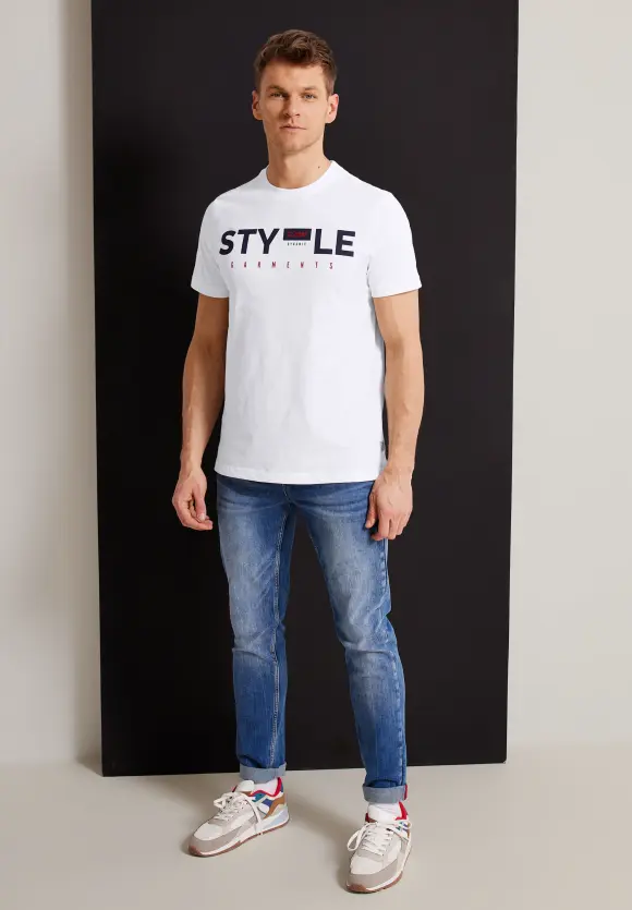 T-Shirt mit Wordingprint - White