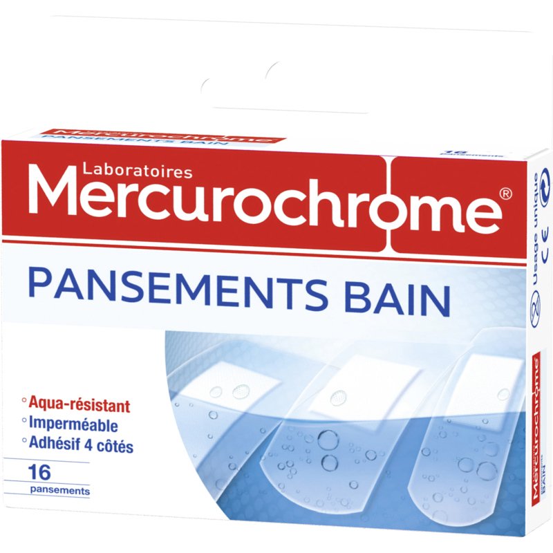 Pansements bain Mercurochrome - Boîte de 16