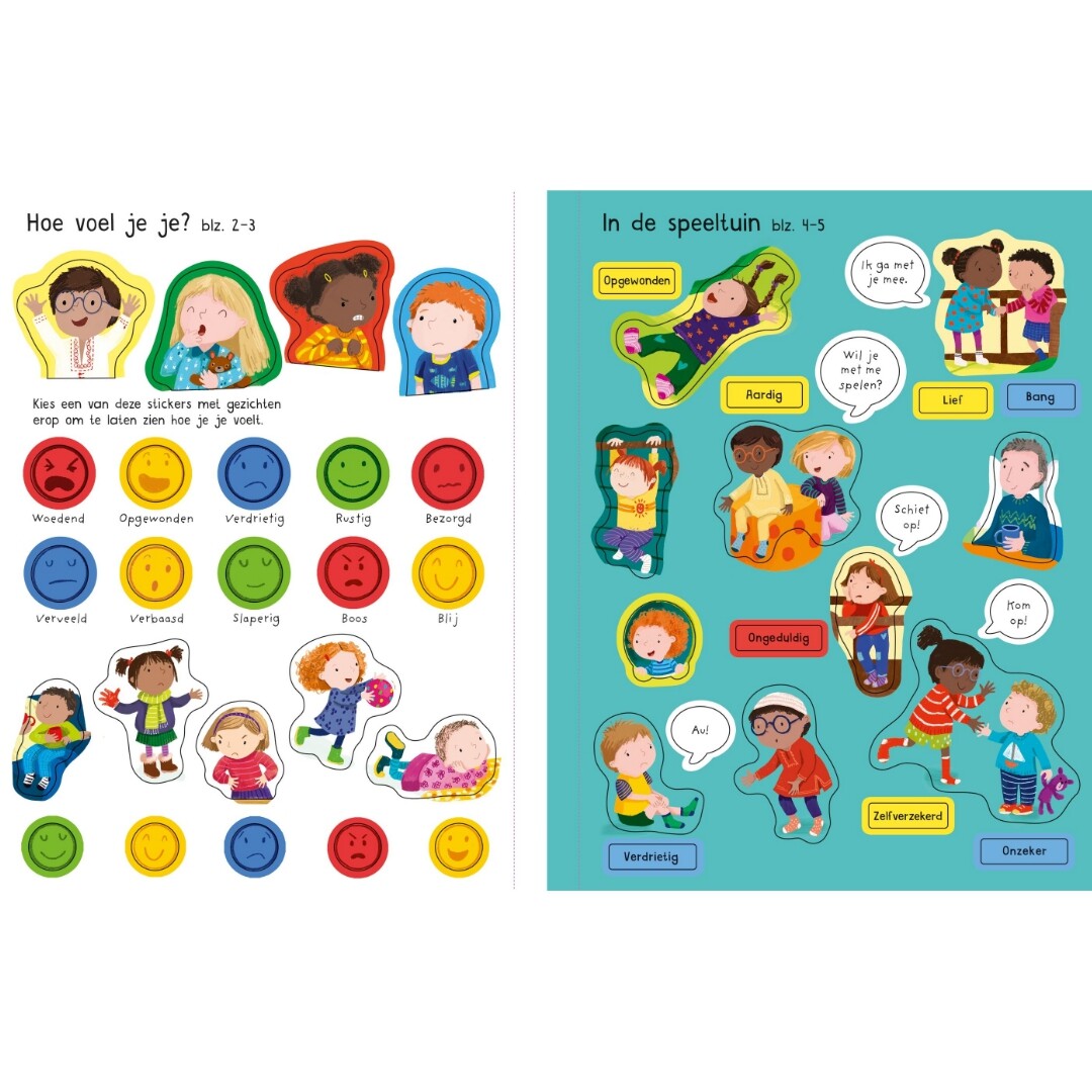 Uitgeverij usborne stickerboek hoe voel je je?