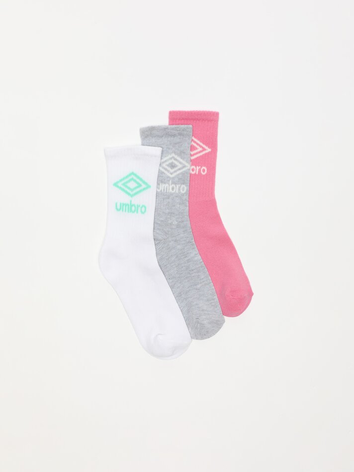 Pacote com 3 pares de meias compridas UMBRO x LEFTIES - Cores sortidas