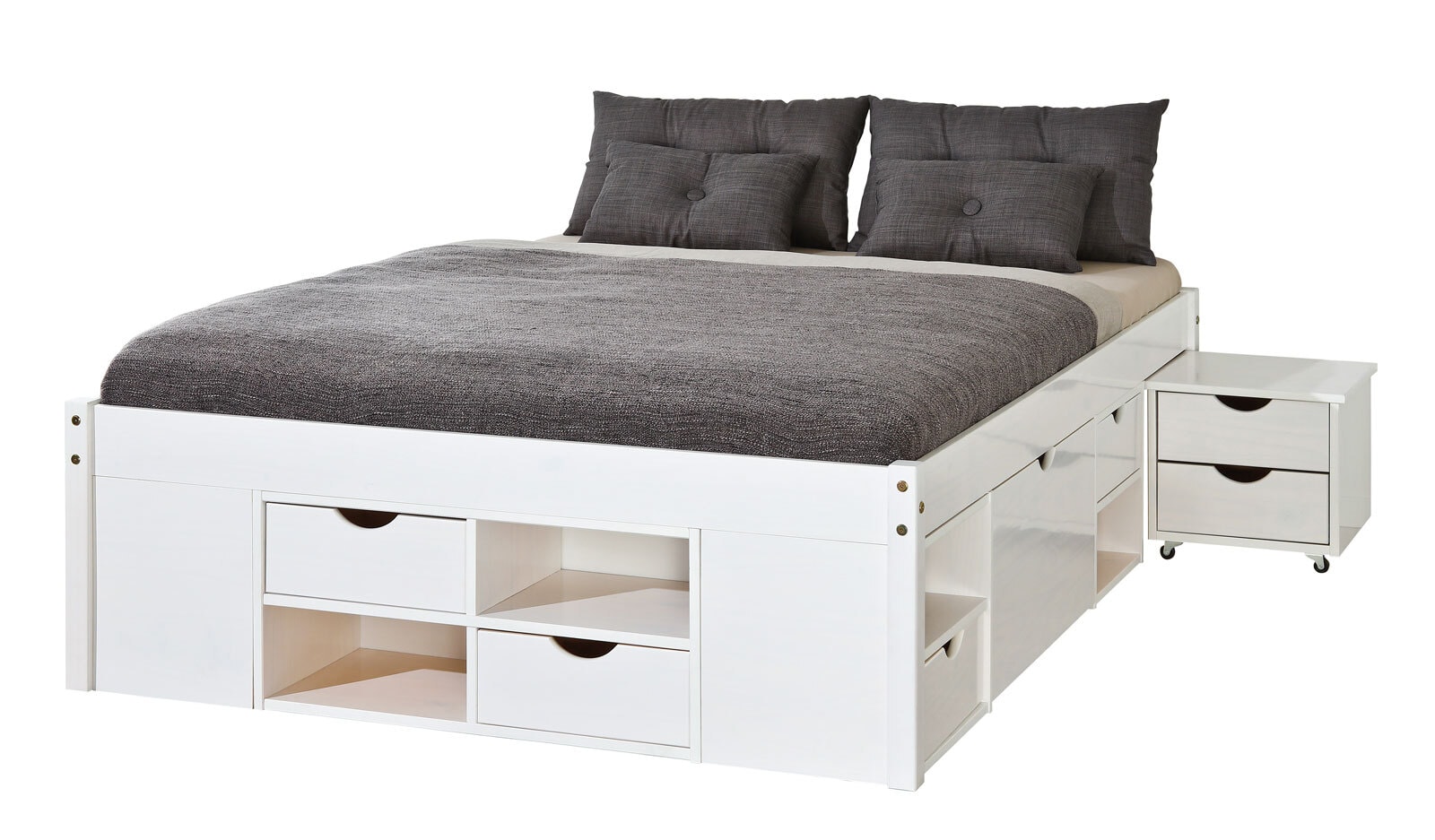 Stauraum-/Funktionsbett Lauro 160 x 200 cm weiß