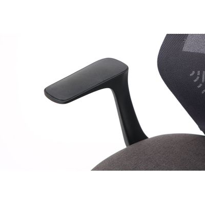 Fauteuil de bureau TIME - accoudoirs fixes noir - gris foncé