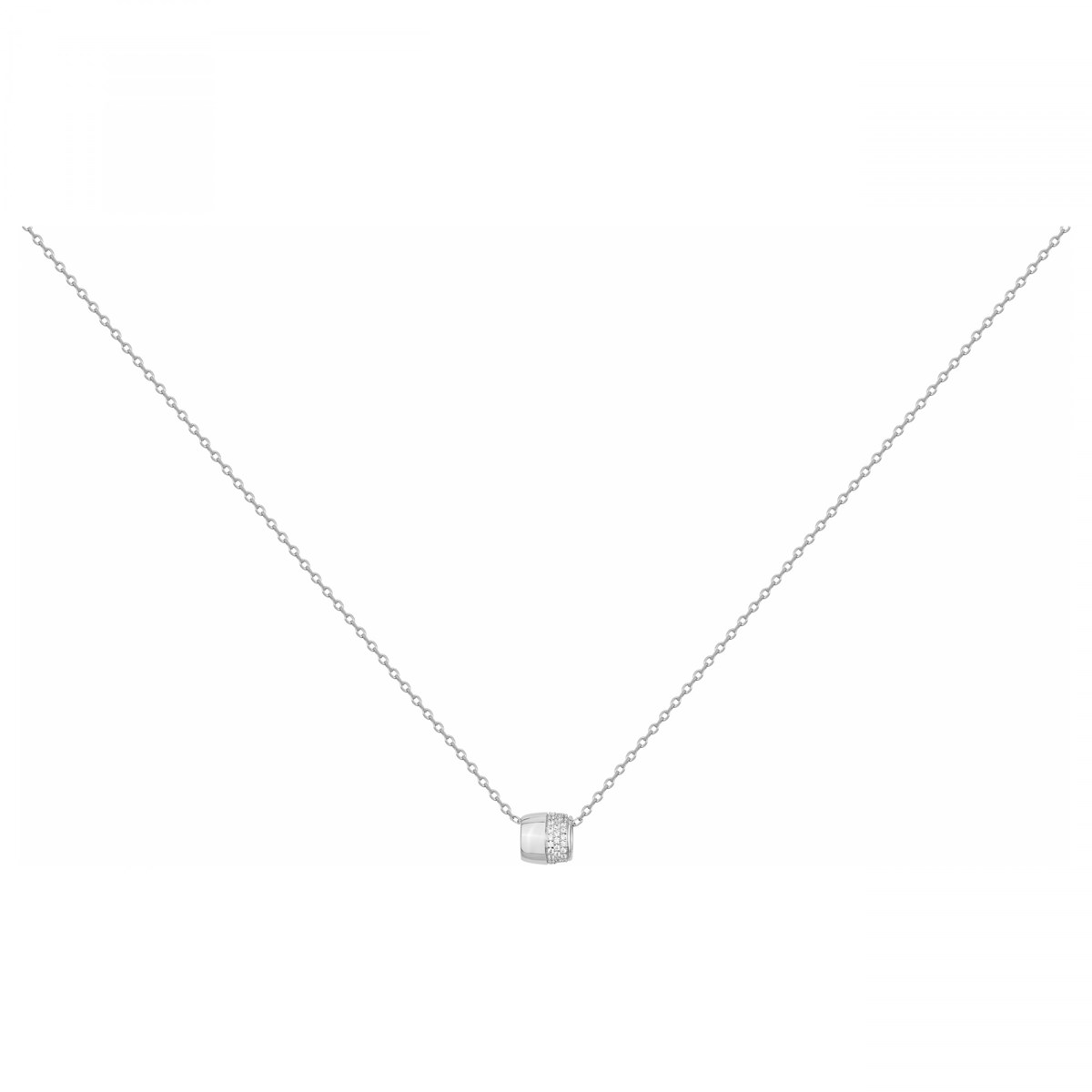 Collier mono-motif en Argent avec oxyde de zirconium blanc