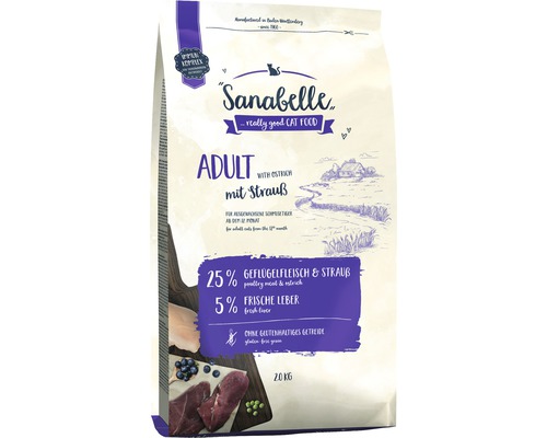 Sanabelle Adult Ostrich droog kattenvoer 2 kg