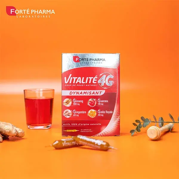 Forté Pharma Vitality 4G Energizante Natural com Vitamina C - 20 ampolas