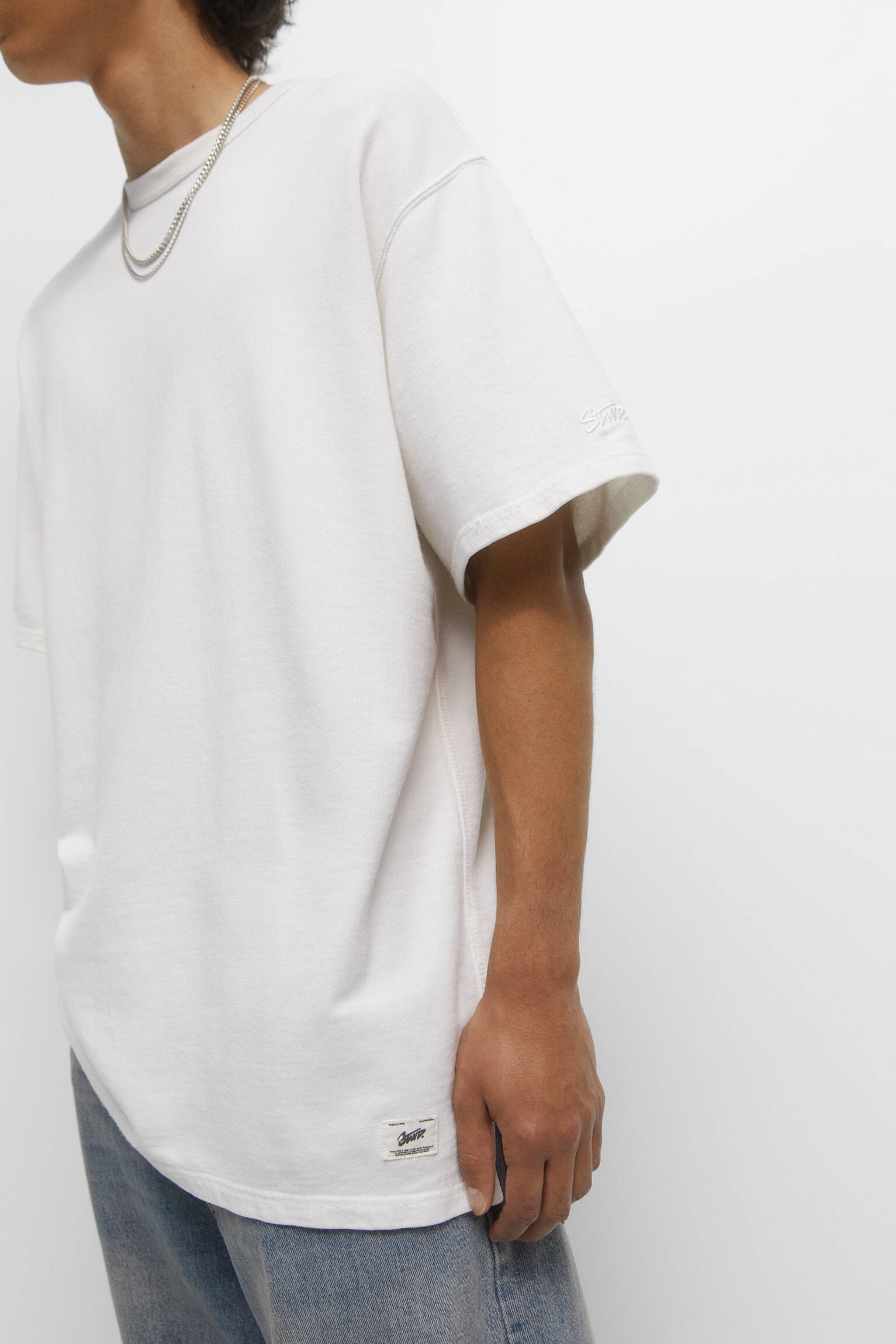 CAMISETA DE MOLETOM - BRANCO SUJO