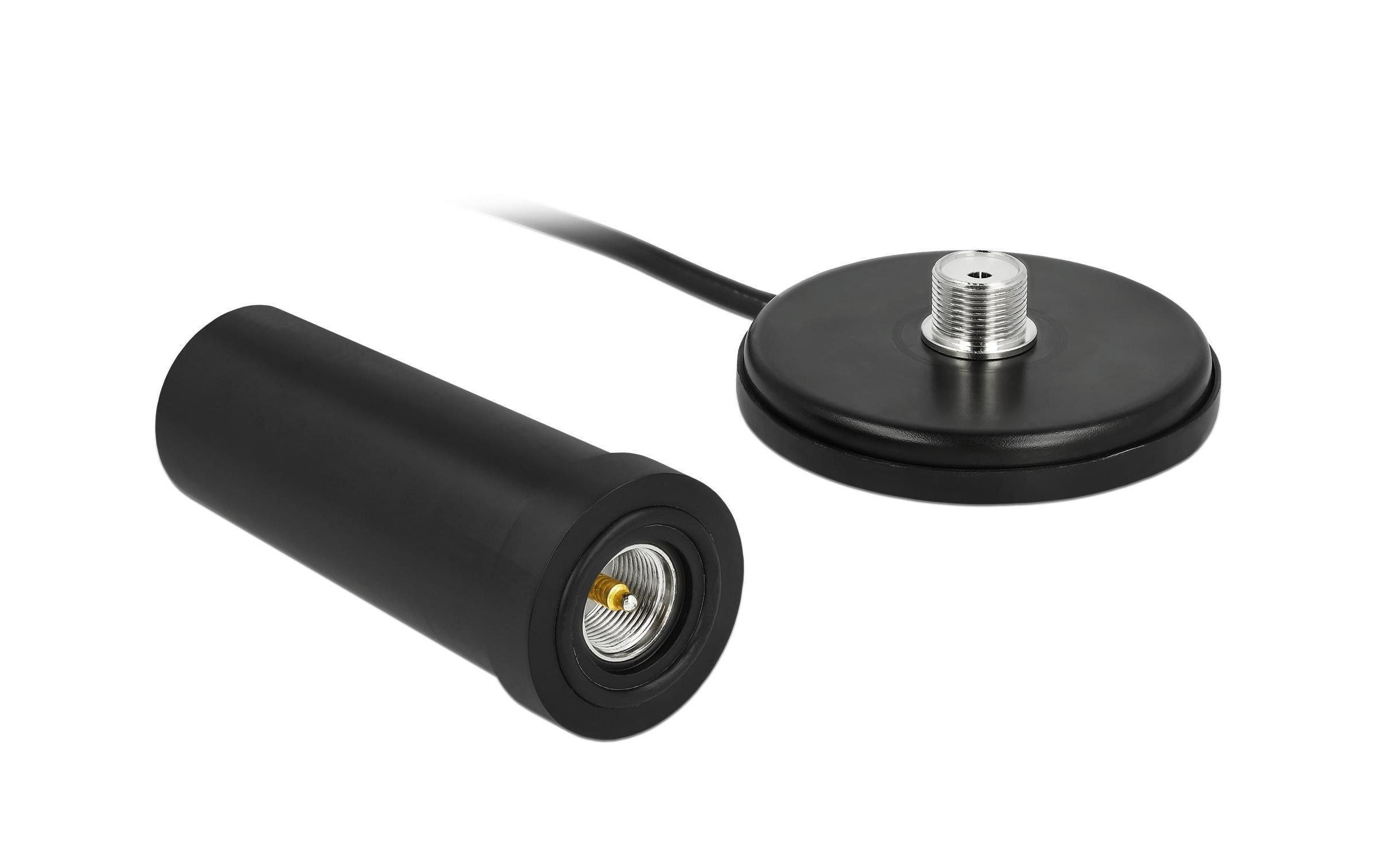 LTE-Antenne 5G/4G/3G support SMA 3 dBi RundstrahlDelock 5G LTE Antenne SMA Stecker 0 - 3 dBi starr omnidirektional mit magnetischem Standfuss und Anschlusskabel RF195 3 m outdoor schwarz